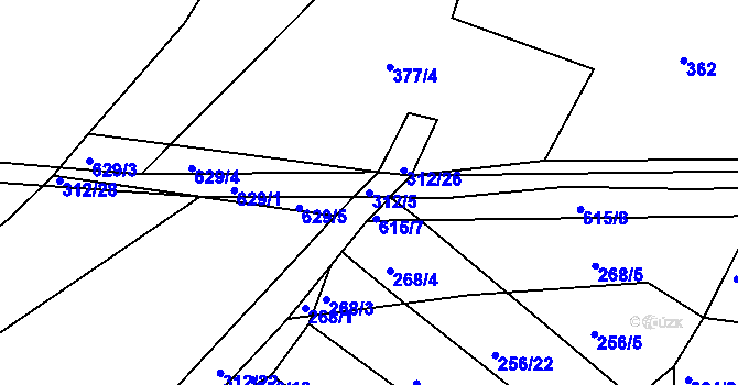 Parcela st. 312/5 v KÚ Sedlo u Horažďovic, Katastrální mapa