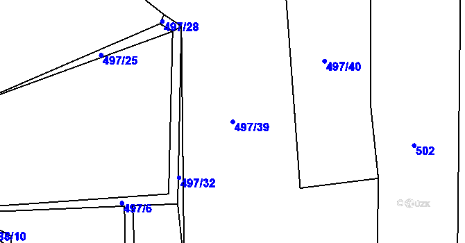 Parcela st. 497/39 v KÚ Sedlo u Horažďovic, Katastrální mapa