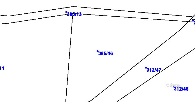 Parcela st. 385/16 v KÚ Sedlo u Horažďovic, Katastrální mapa