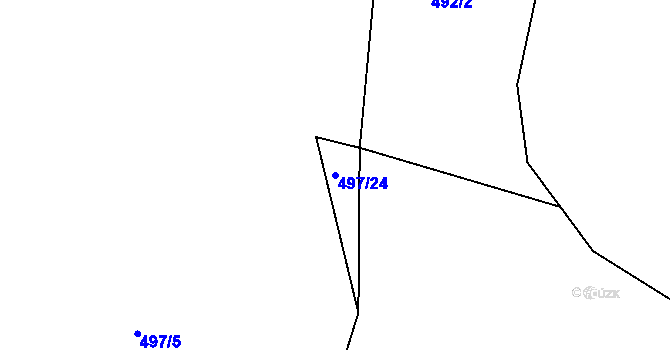 Parcela st. 497/24 v KÚ Sedlo u Horažďovic, Katastrální mapa