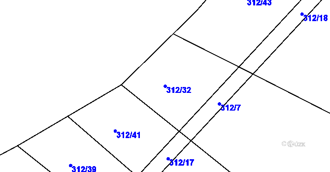 Parcela st. 312/32 v KÚ Sedlo u Horažďovic, Katastrální mapa