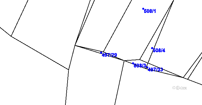 Parcela st. 497/29 v KÚ Sedlo u Horažďovic, Katastrální mapa