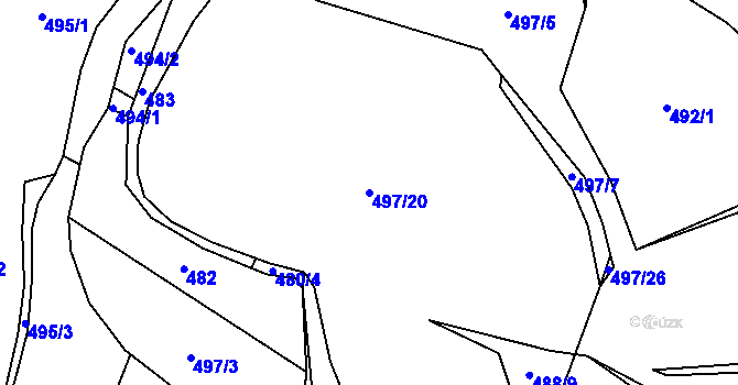 Parcela st. 497/20 v KÚ Sedlo u Horažďovic, Katastrální mapa
