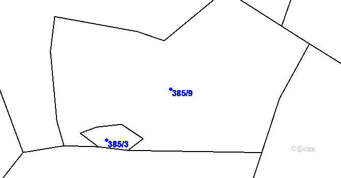 Parcela st. 385/9 v KÚ Sedlo u Horažďovic, Katastrální mapa