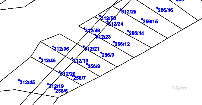 Parcela st. 256/9 v KÚ Sedlo u Horažďovic, Katastrální mapa