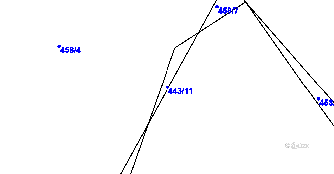Parcela st. 443/11 v KÚ Sedlo u Horažďovic, Katastrální mapa