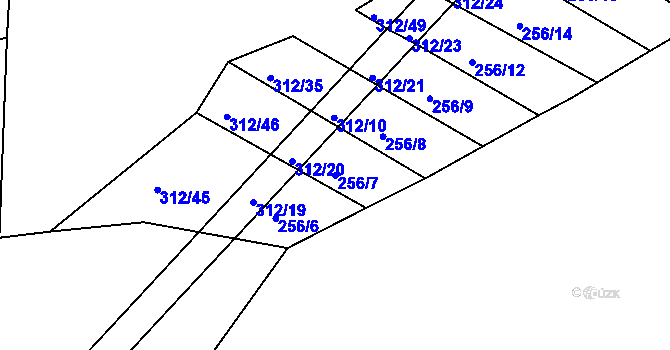 Parcela st. 256/7 v KÚ Sedlo u Horažďovic, Katastrální mapa