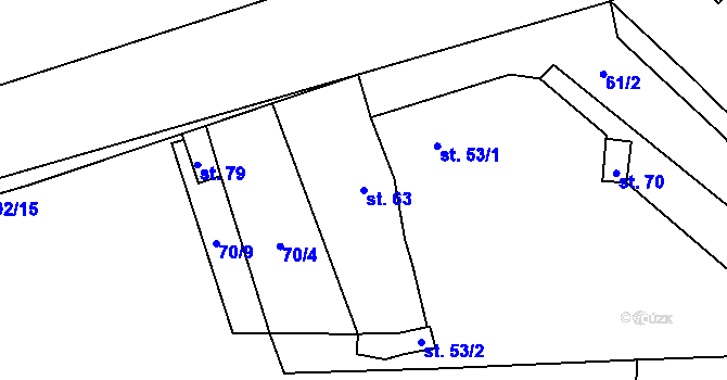 Parcela st. 63 v KÚ Střelskohoštická Lhota, Katastrální mapa