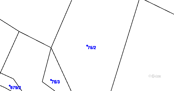 Parcela st. 75/2 v KÚ Střelskohoštická Lhota, Katastrální mapa