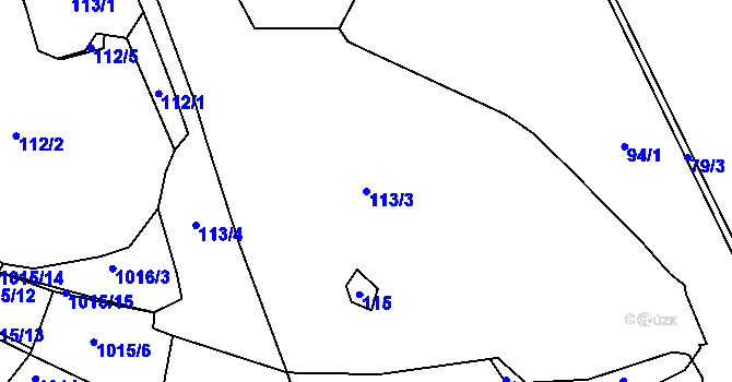 Parcela st. 113/3 v KÚ Střelskohoštická Lhota, Katastrální mapa