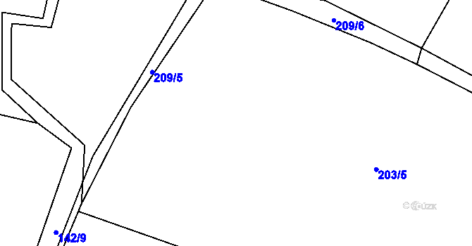 Parcela st. 209/1 v KÚ Střelskohoštická Lhota, Katastrální mapa