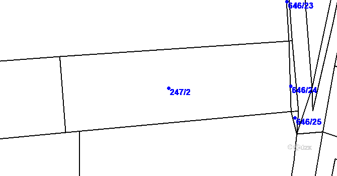 Parcela st. 247/2 v KÚ Střelskohoštická Lhota, Katastrální mapa
