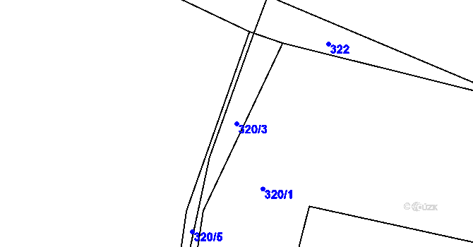 Parcela st. 320/3 v KÚ Střelskohoštická Lhota, Katastrální mapa