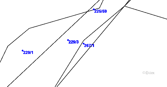 Parcela st. 267/1 v KÚ Střelskohoštická Lhota, Katastrální mapa