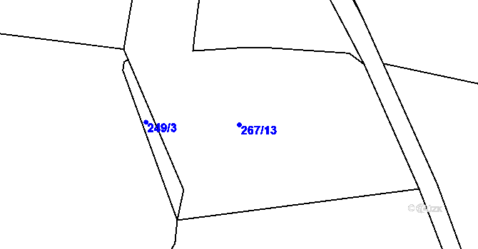 Parcela st. 267/13 v KÚ Střelskohoštická Lhota, Katastrální mapa