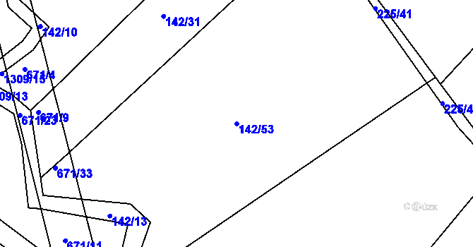 Parcela st. 142/53 v KÚ Střelskohoštická Lhota, Katastrální mapa