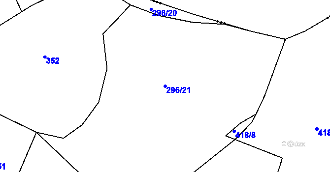 Parcela st. 296/21 v KÚ Střelskohoštická Lhota, Katastrální mapa