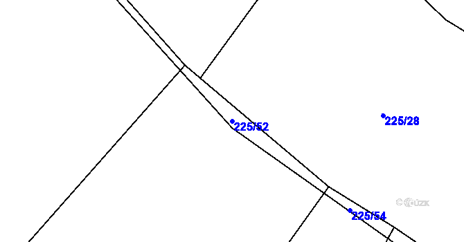 Parcela st. 225/52 v KÚ Střelskohoštická Lhota, Katastrální mapa