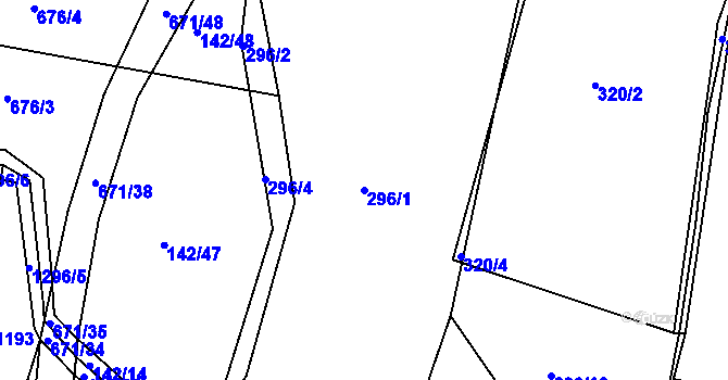 Parcela st. 296/1 v KÚ Střelskohoštická Lhota, Katastrální mapa