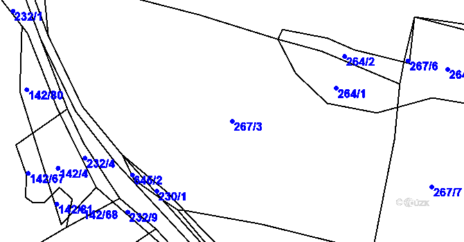 Parcela st. 267/3 v KÚ Střelskohoštická Lhota, Katastrální mapa