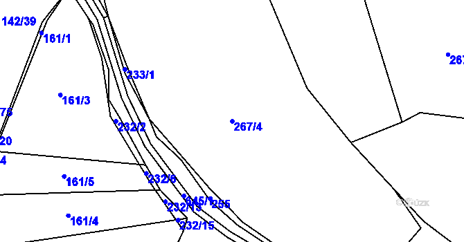 Parcela st. 267/4 v KÚ Střelskohoštická Lhota, Katastrální mapa