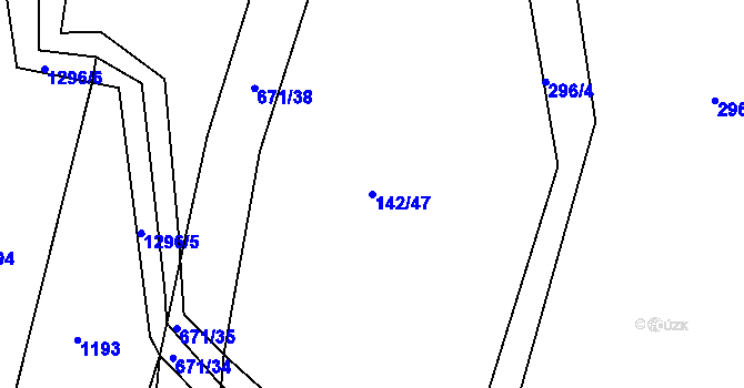 Parcela st. 142/47 v KÚ Střelskohoštická Lhota, Katastrální mapa