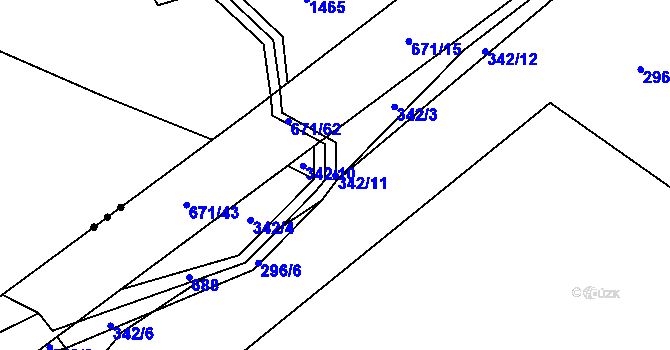 Parcela st. 342/11 v KÚ Střelskohoštická Lhota, Katastrální mapa