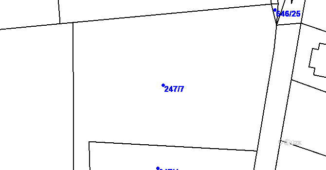 Parcela st. 247/7 v KÚ Střelskohoštická Lhota, Katastrální mapa