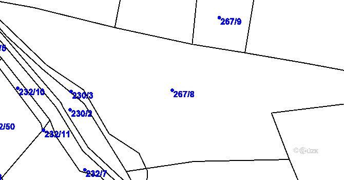 Parcela st. 267/8 v KÚ Střelskohoštická Lhota, Katastrální mapa