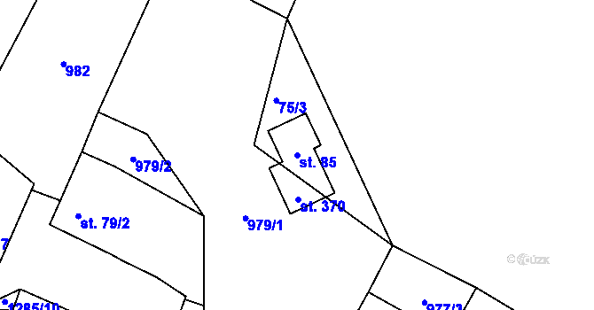 Parcela st. 85 v KÚ Střelskohoštická Lhota, Katastrální mapa