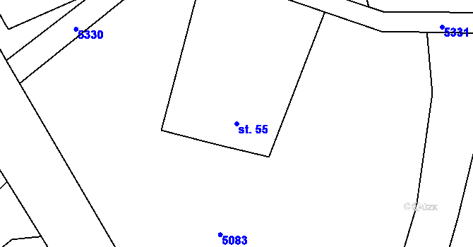 Parcela st. 55 v KÚ Polom v Orlických horách, Katastrální mapa