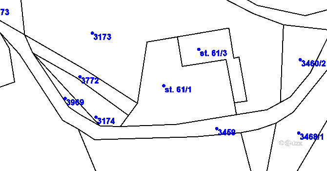 Parcela st. 61/1 v KÚ Sedloňov, Katastrální mapa
