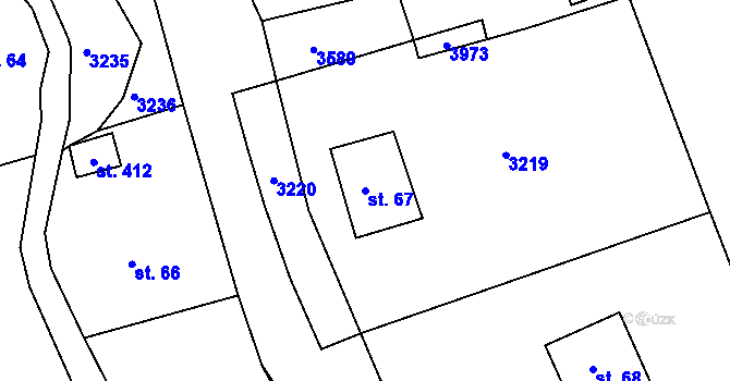 Parcela st. 67 v KÚ Sedloňov, Katastrální mapa