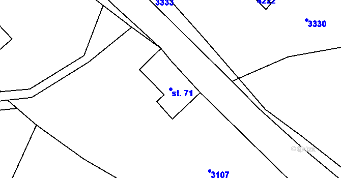 Parcela st. 71 v KÚ Sedloňov, Katastrální mapa