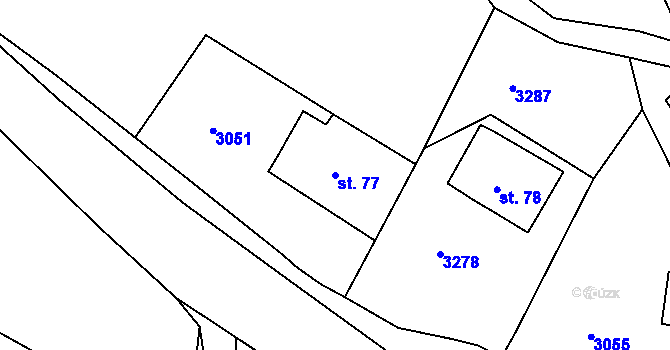 Parcela st. 77 v KÚ Sedloňov, Katastrální mapa