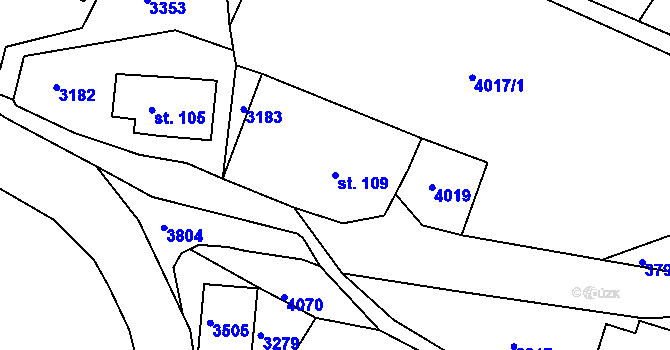 Parcela st. 109 v KÚ Sedloňov, Katastrální mapa