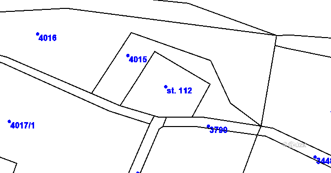 Parcela st. 112 v KÚ Sedloňov, Katastrální mapa