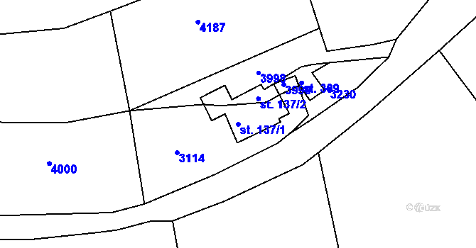 Parcela st. 137/1 v KÚ Sedloňov, Katastrální mapa