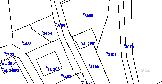 Parcela st. 276 v KÚ Sedloňov, Katastrální mapa