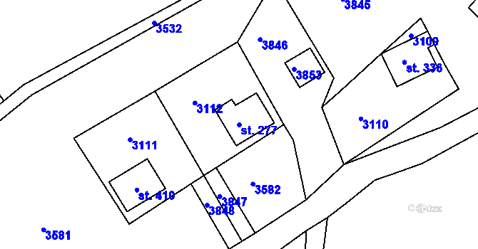 Parcela st. 277 v KÚ Sedloňov, Katastrální mapa