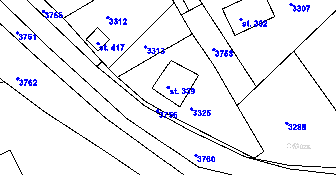 Parcela st. 339 v KÚ Sedloňov, Katastrální mapa