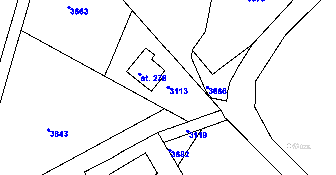 Parcela st. 3113 v KÚ Sedloňov, Katastrální mapa