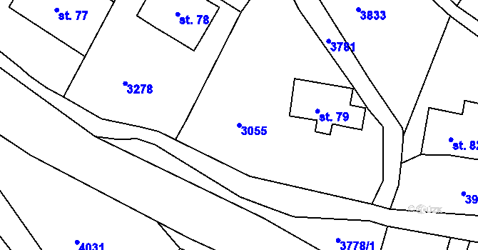 Parcela st. 3055 v KÚ Sedloňov, Katastrální mapa