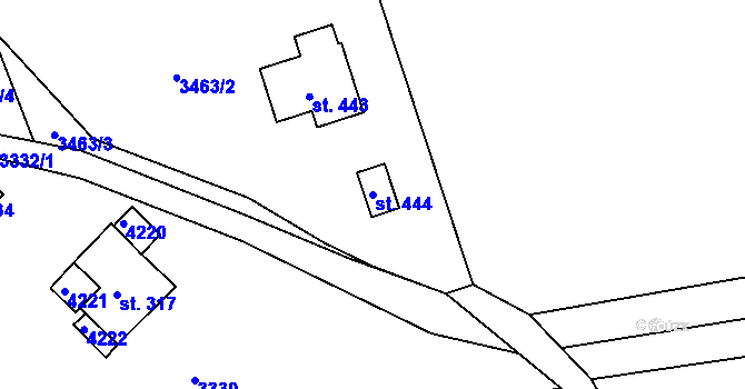 Parcela st. 444 v KÚ Sedloňov, Katastrální mapa