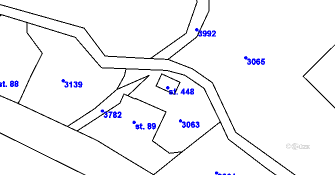 Parcela st. 448 v KÚ Sedloňov, Katastrální mapa