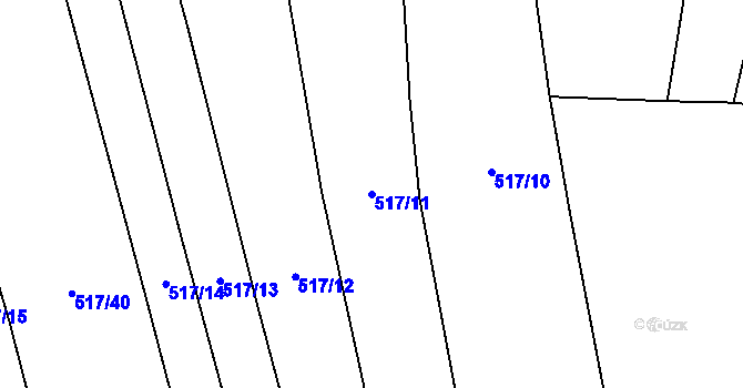 Parcela st. 517/11 v KÚ Sedmpány, Katastrální mapa