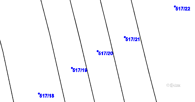 Parcela st. 517/20 v KÚ Sedmpány, Katastrální mapa