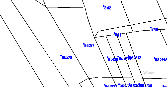 Parcela st. 852/7 v KÚ Sedmpány, Katastrální mapa