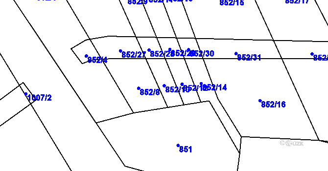 Parcela st. 852/10 v KÚ Sedmpány, Katastrální mapa