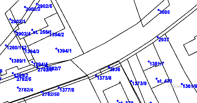 Parcela st. 2782/9 v KÚ Sehradice, Katastrální mapa
